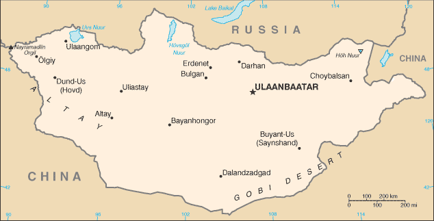 Map of Mongolia